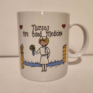 Vintage 1984 Touchstone Mugs “Nurses are good medicine” Minimal Misprint to Face